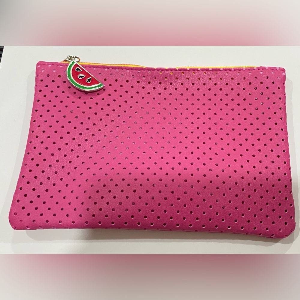 New Ipsy Cosmetics Bag Pink Perforated Women Bag